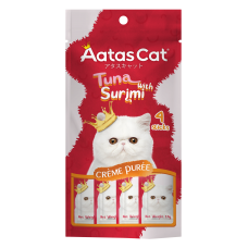 Aatas Cat Creme Puree Tuna with Surimi 14g x 4s, AAT3570, cat Treats, Aatas, cat Food, catsmart, Food, Treats